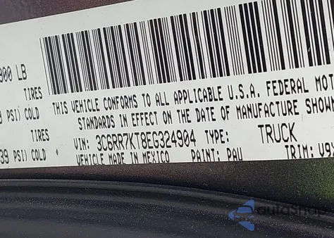 2014 Ram 1500 Express from USA, damaged, VIN 3C6RR7KT8EG324904
